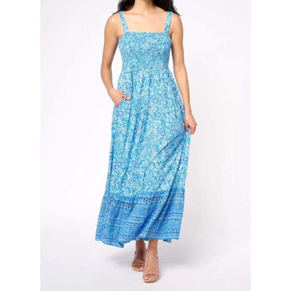 Destination 365 Women's Petite‎ Dress P3XL Printed Maxi Blue A607878